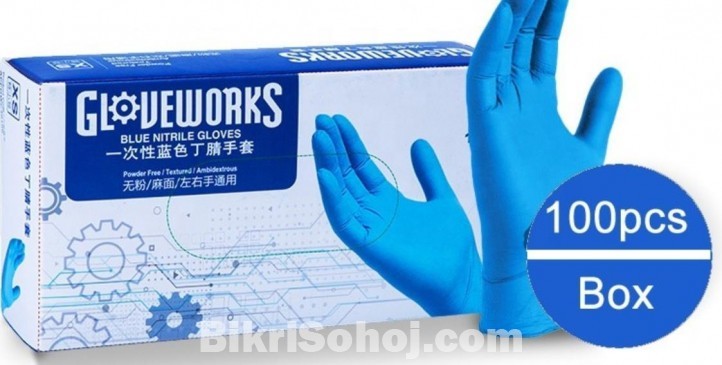 Nitrile blue gloves